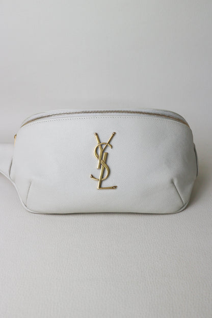 Saint Laurent Logo Belt Bag White