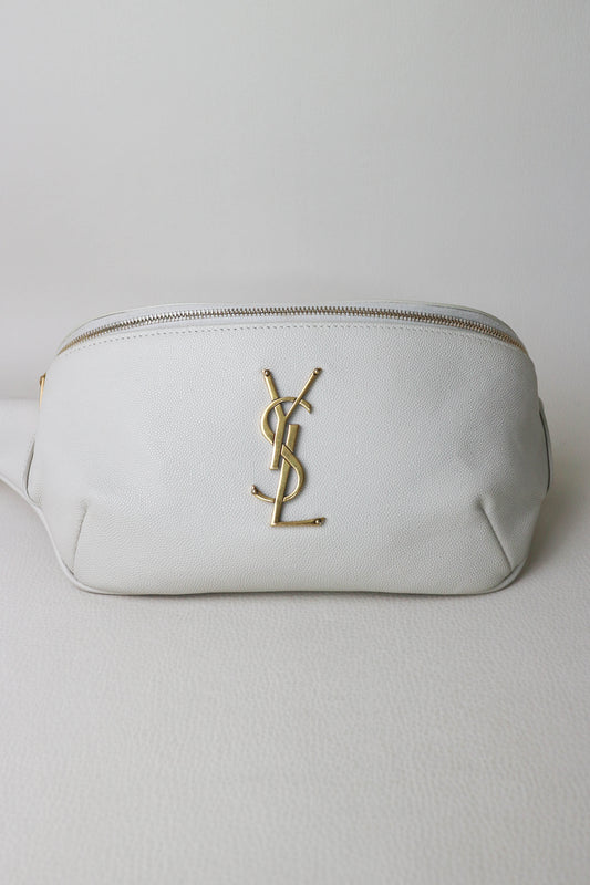 Saint Laurent Logo Belt Bag White