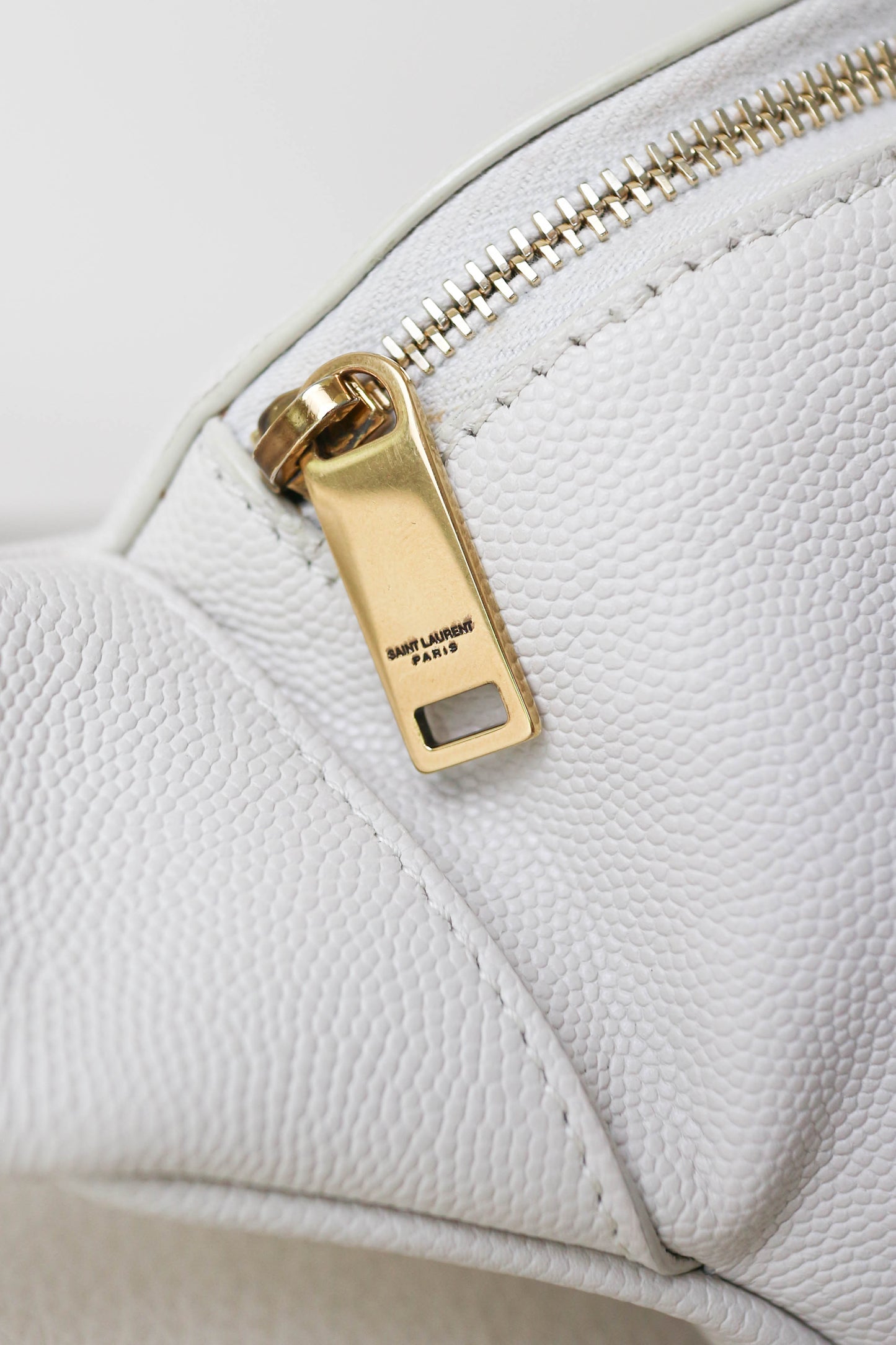 Saint Laurent Logo Belt Bag White
