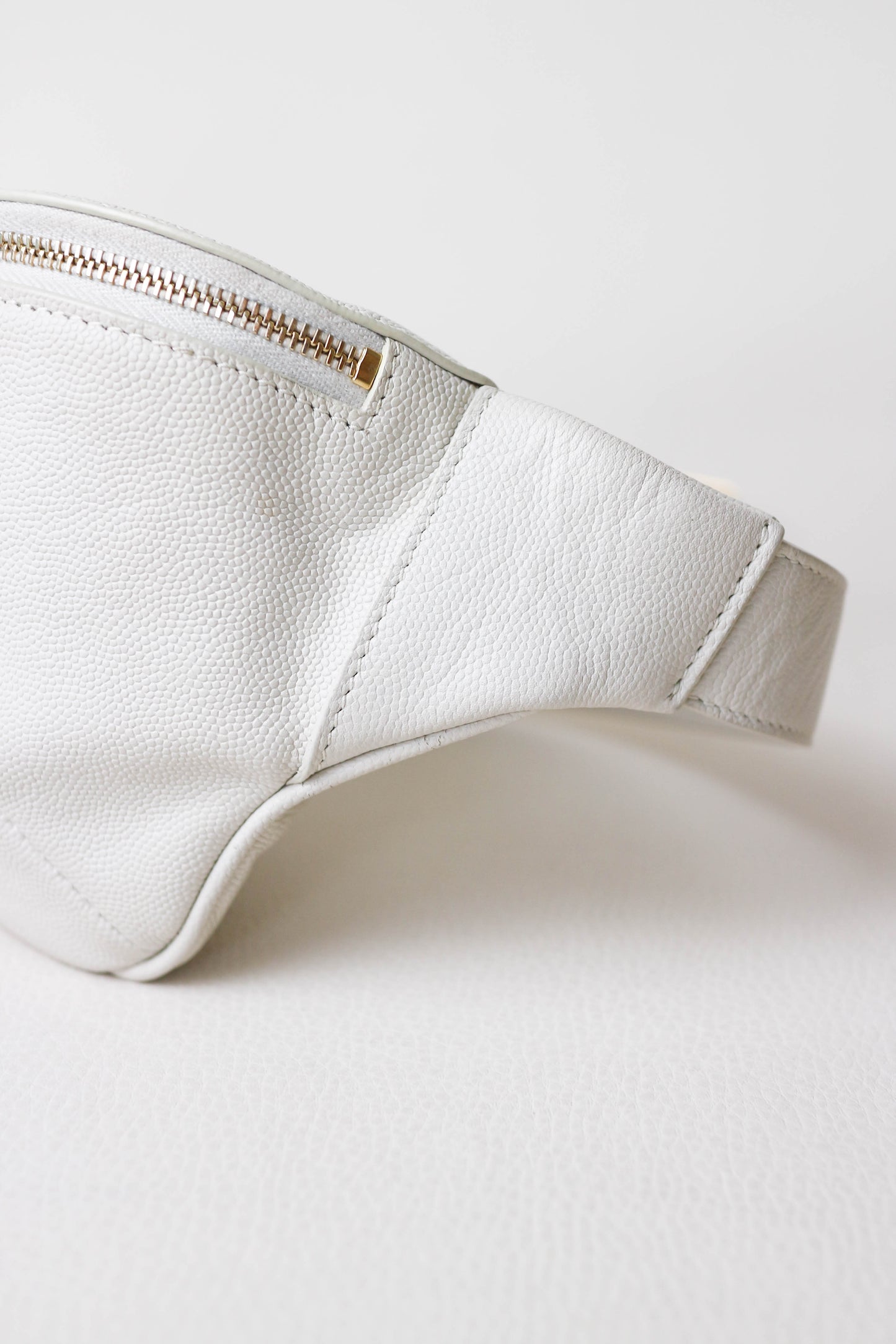 Saint Laurent Logo Belt Bag White