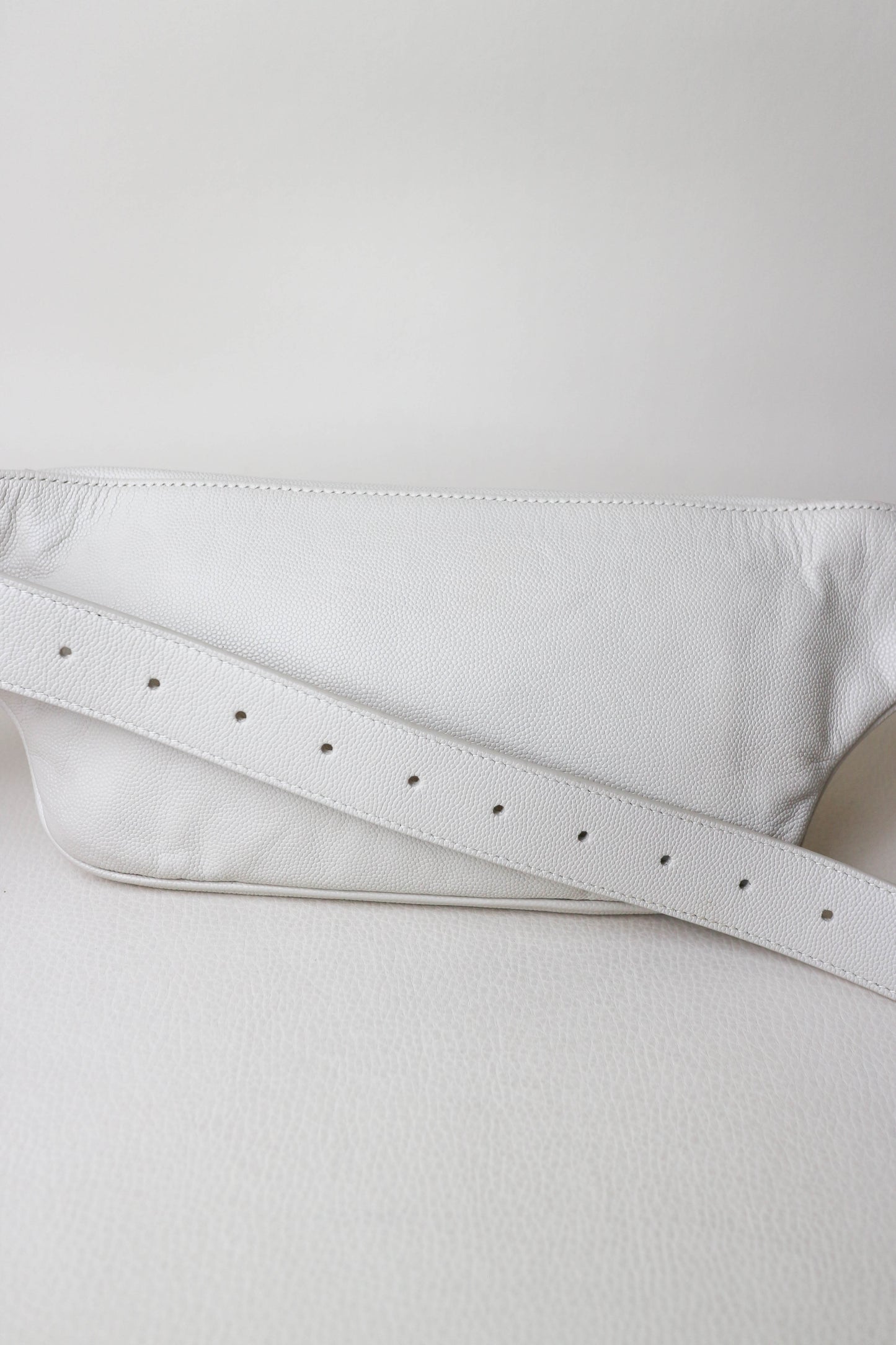 Saint Laurent Logo Belt Bag White