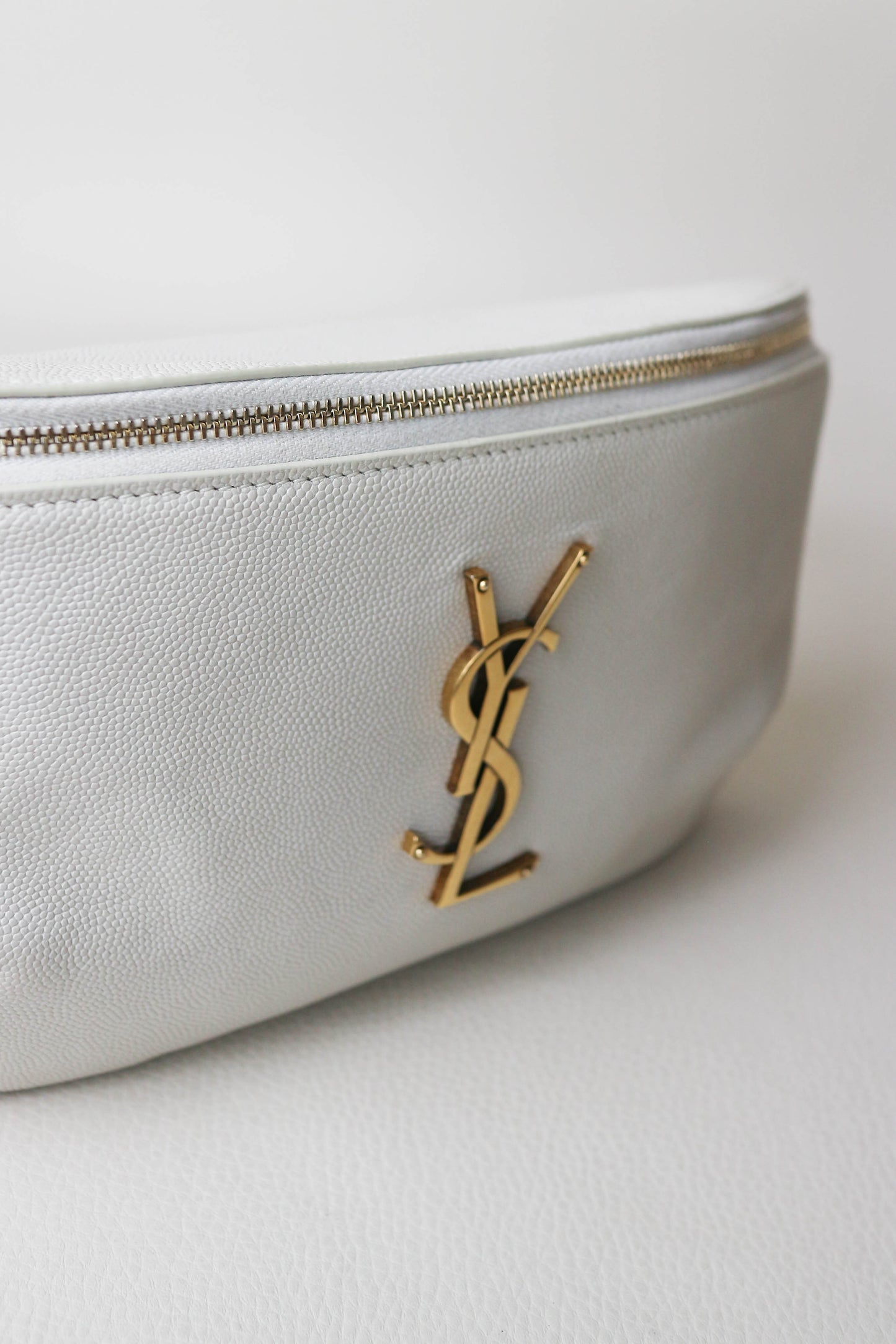 Saint Laurent Logo Belt Bag White