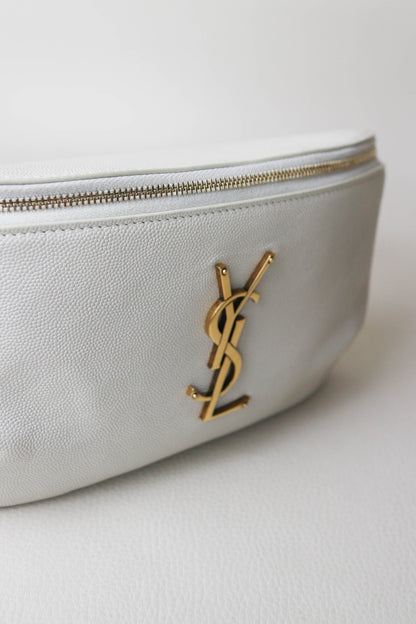 Saint Laurent Logo Belt Bag White