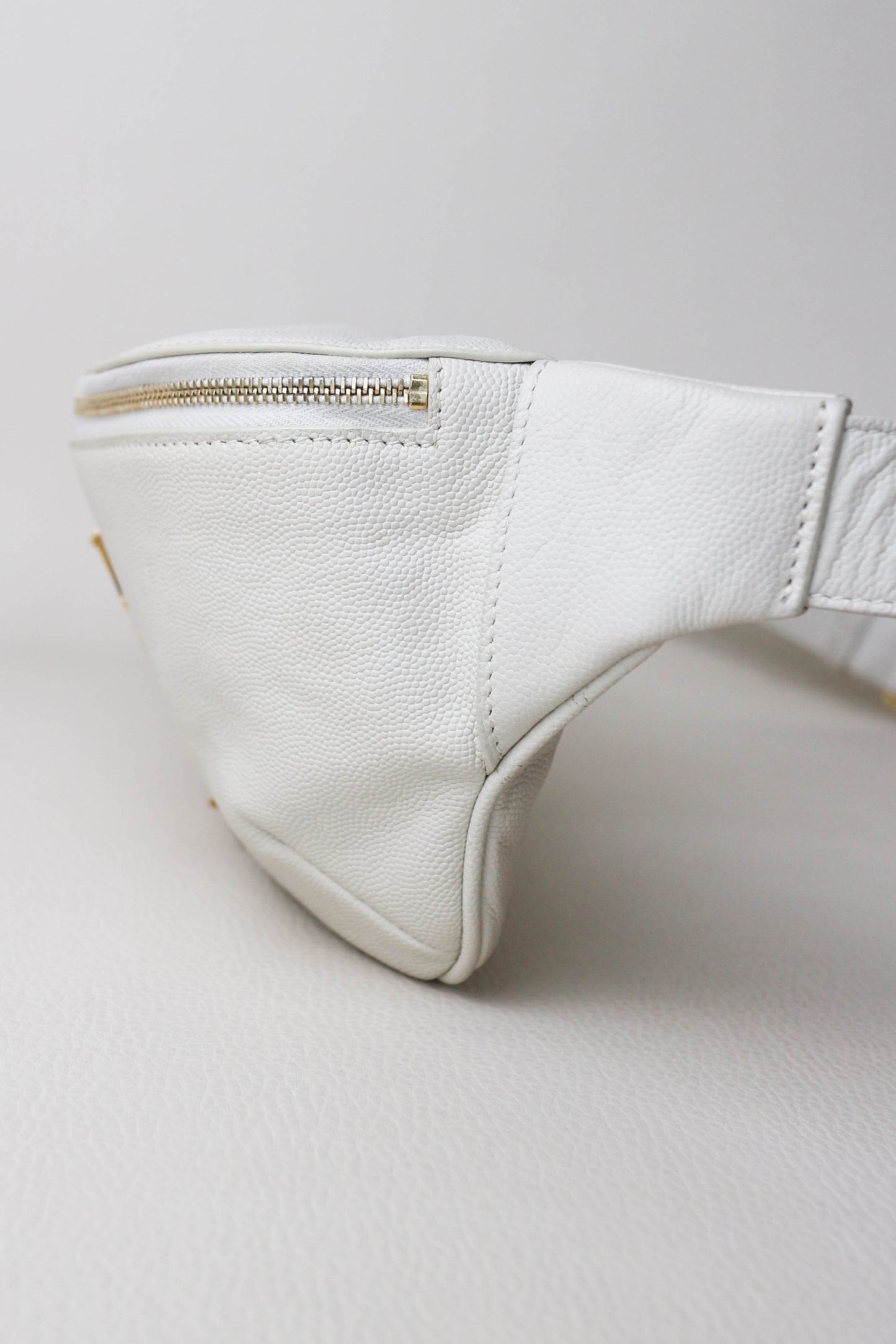 Saint Laurent Logo Belt Bag White