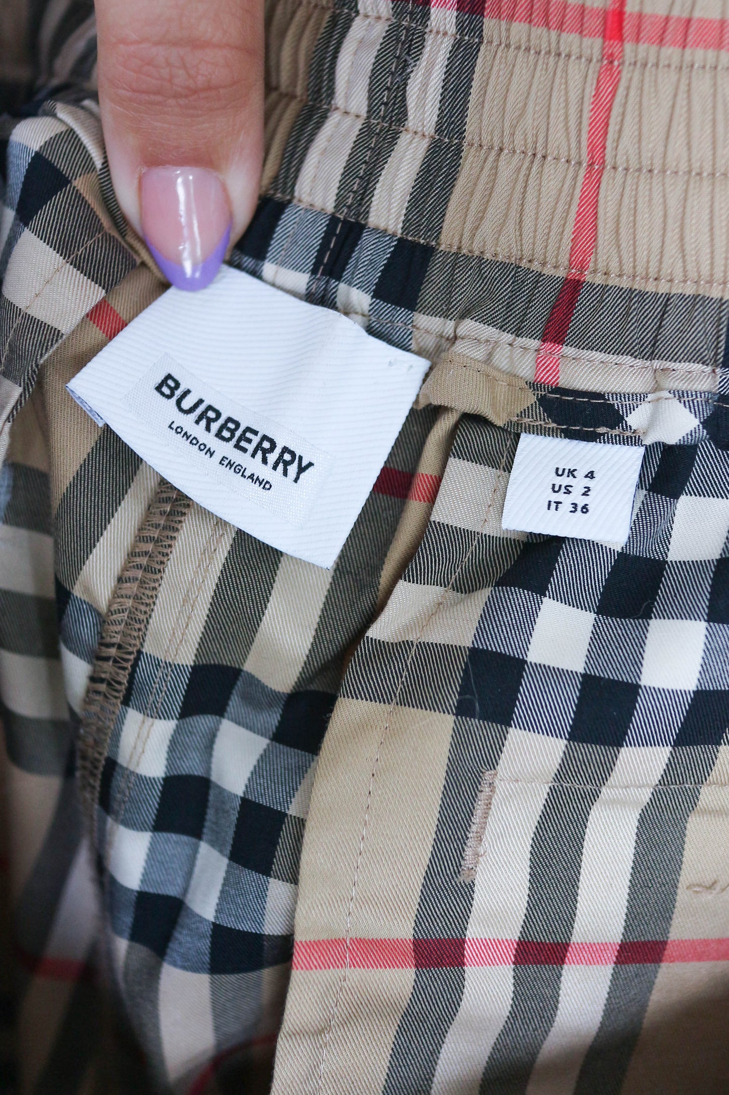 Burberry Logo Checked Pants