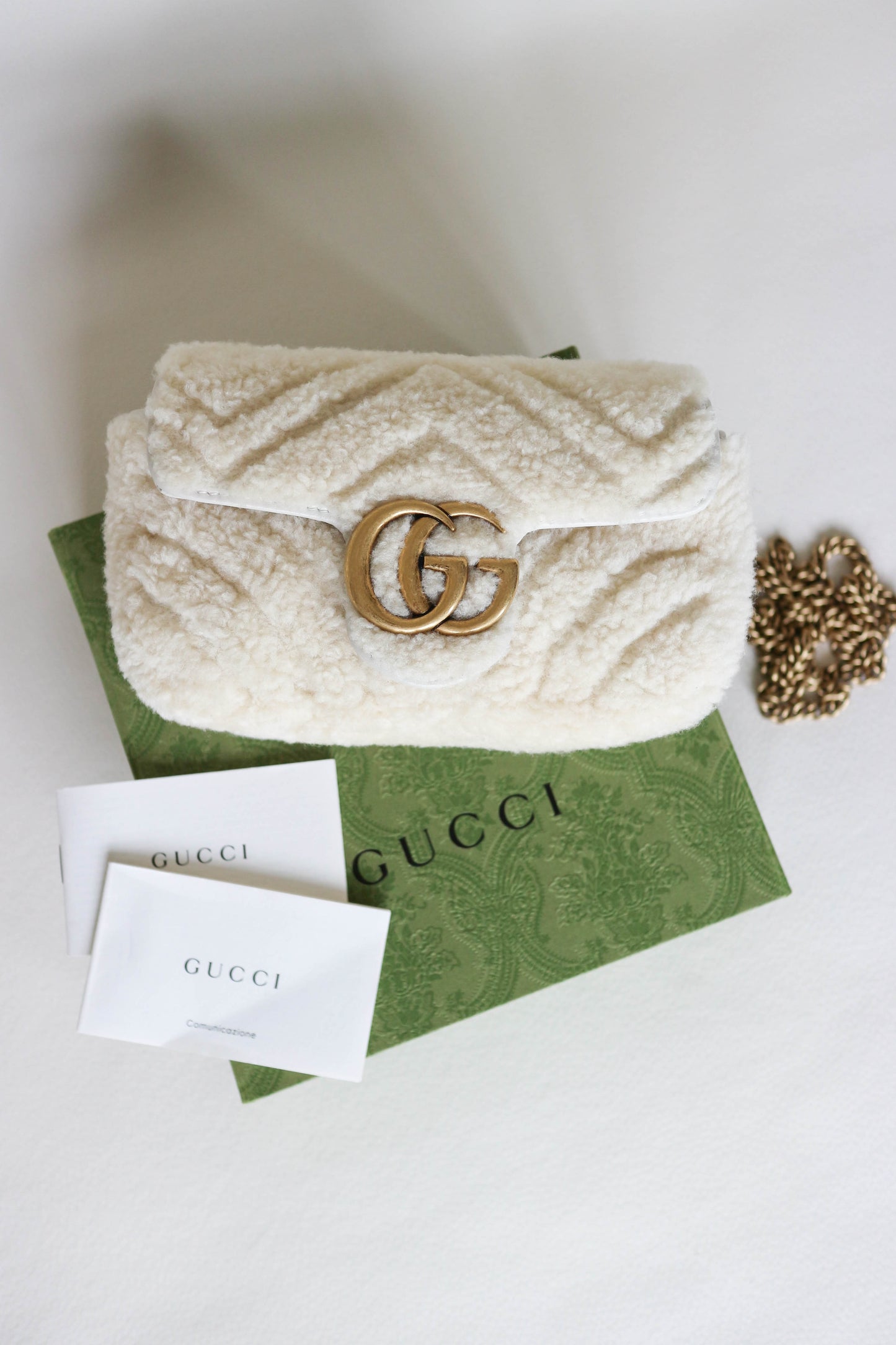 Gucci Mini Marmont Shearling Bag