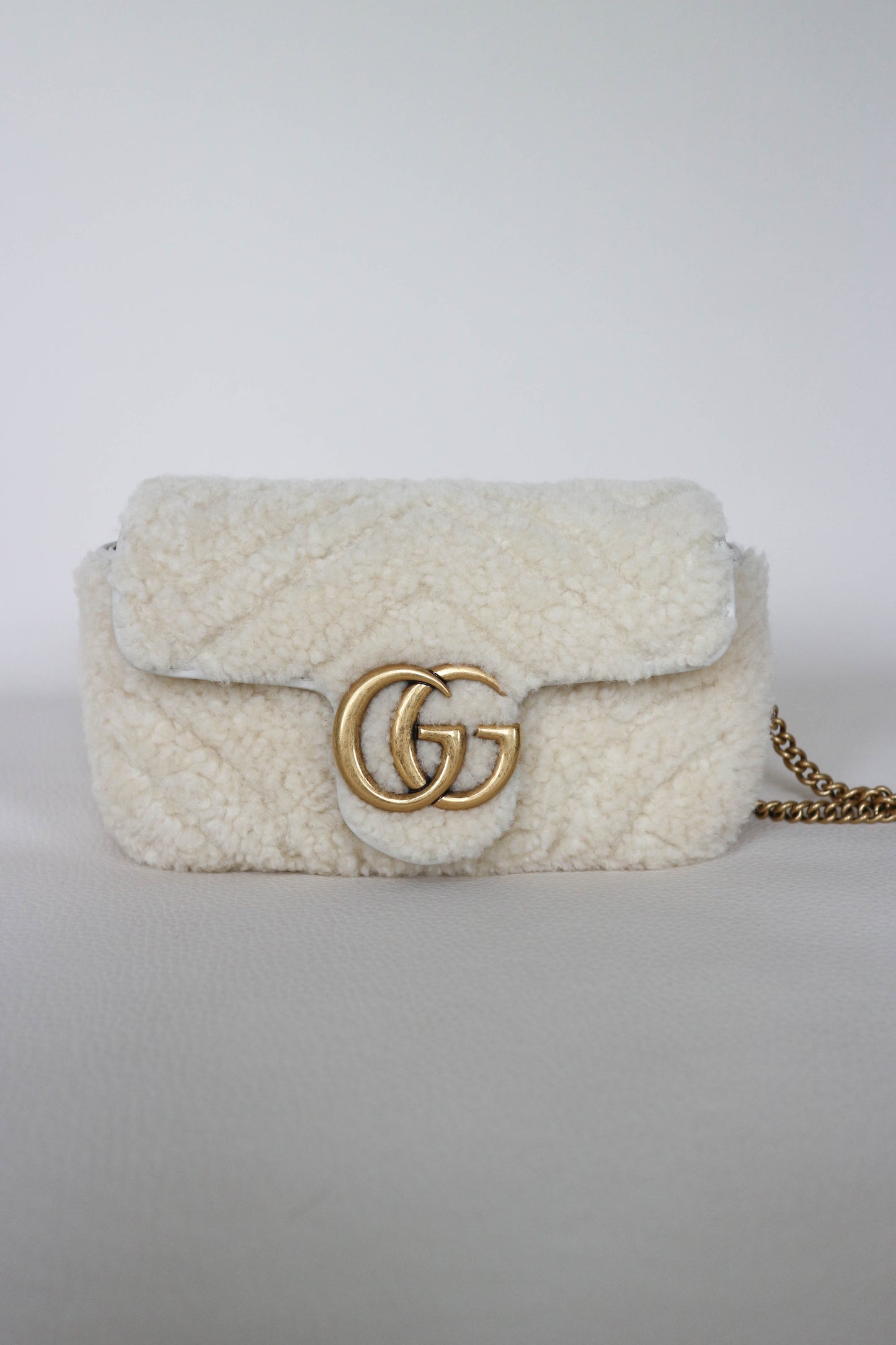 Gucci Mini Marmont Shearling Bag