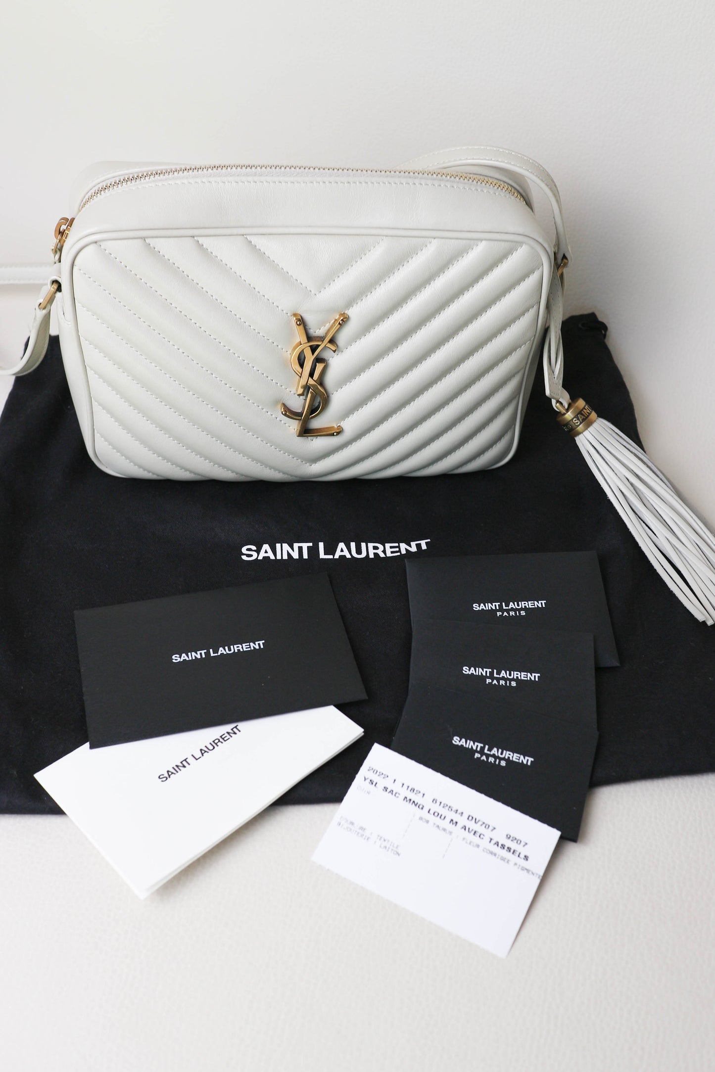 Saint Laurent Loulou Camera Bag White
