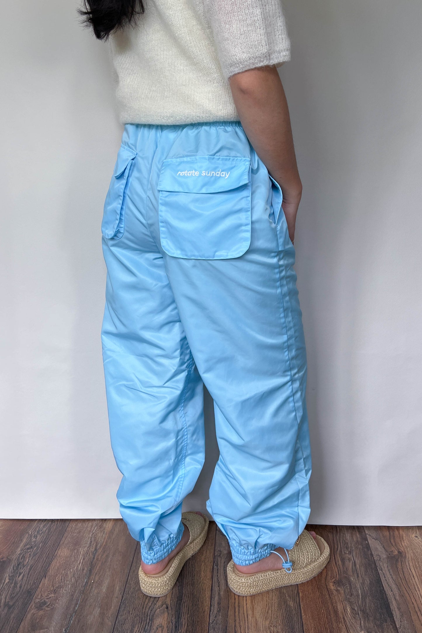 ROTATE Nylon Cargo Pants Blue