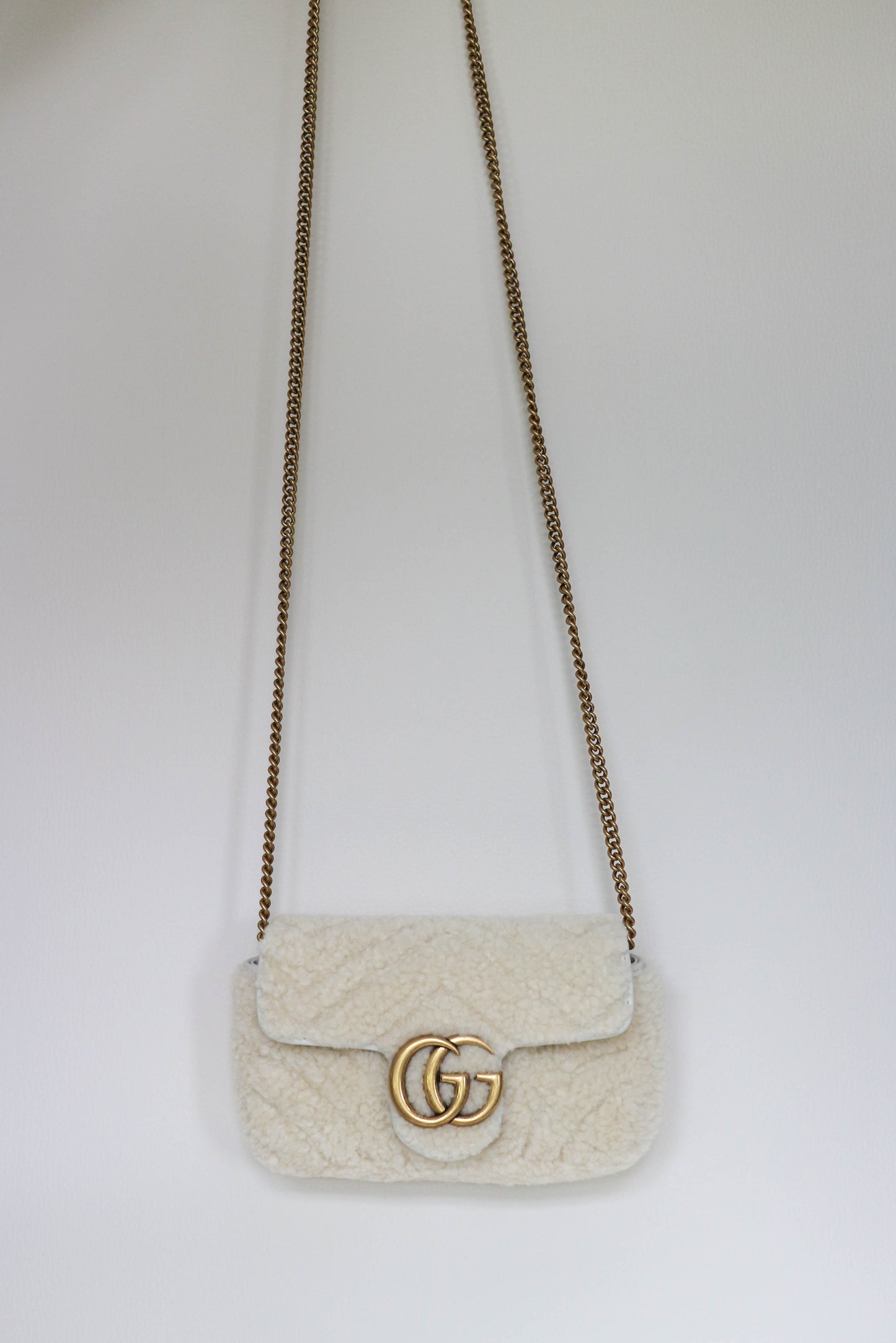 Gucci Mini Marmont Shearling Bag