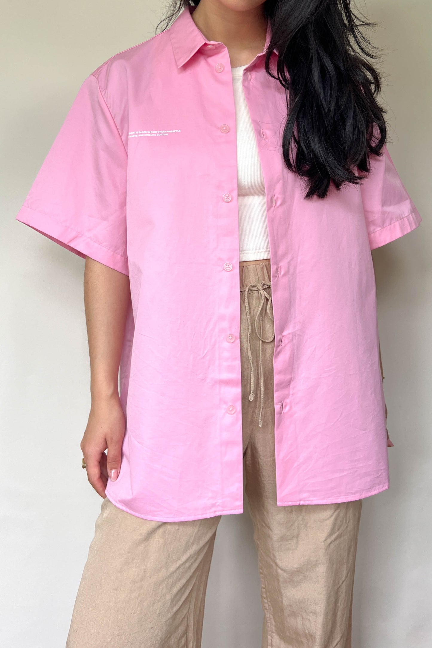 Pangaia Oversized Logo Shirt Pink