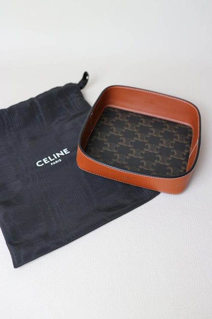CELINE Triomphe Canvas Leather Tray