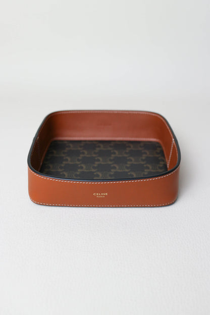 CELINE Triomphe Canvas Leather Tray