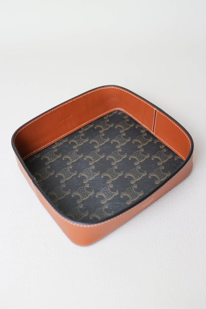 CELINE Triomphe Canvas Leather Tray