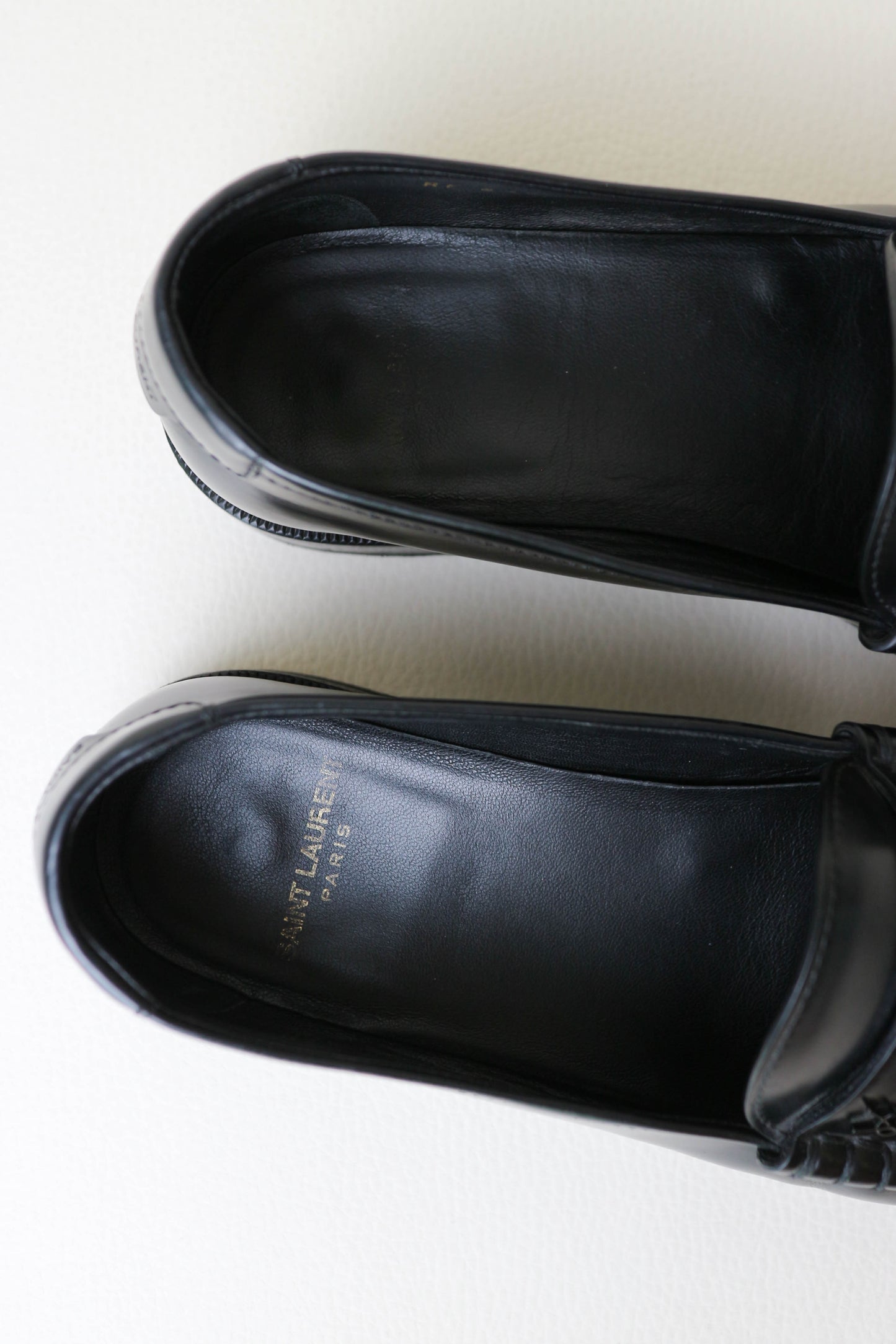 Saint Laurent Leather Penny Loafers Black