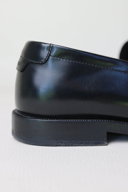 Saint Laurent Leather Penny Loafers Black