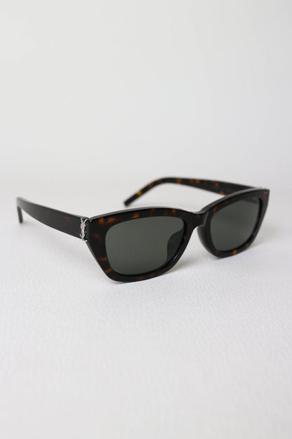 Saint Laurent Logo Sunglasses Tortoise
