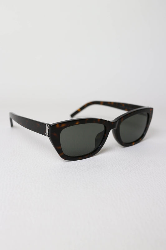 Saint Laurent Logo Sunglasses Tortoise