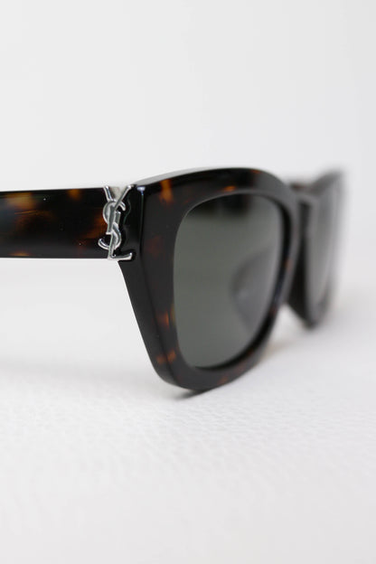 Saint Laurent Logo Sunglasses Tortoise
