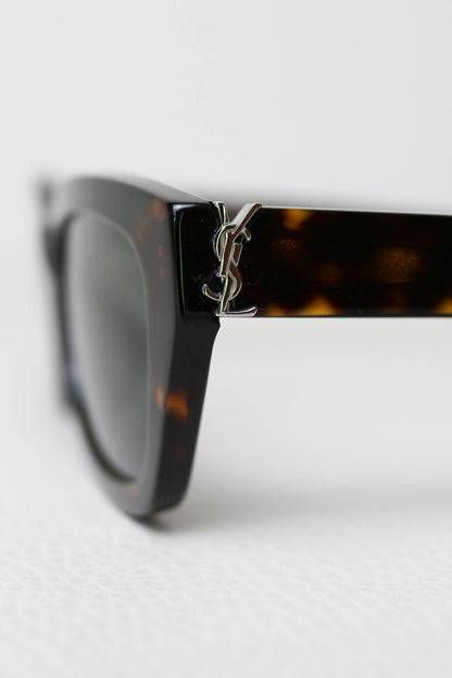 Saint Laurent Logo Sunglasses Tortoise