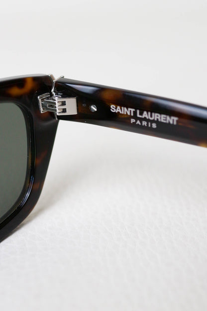 Saint Laurent Logo Sunglasses Tortoise