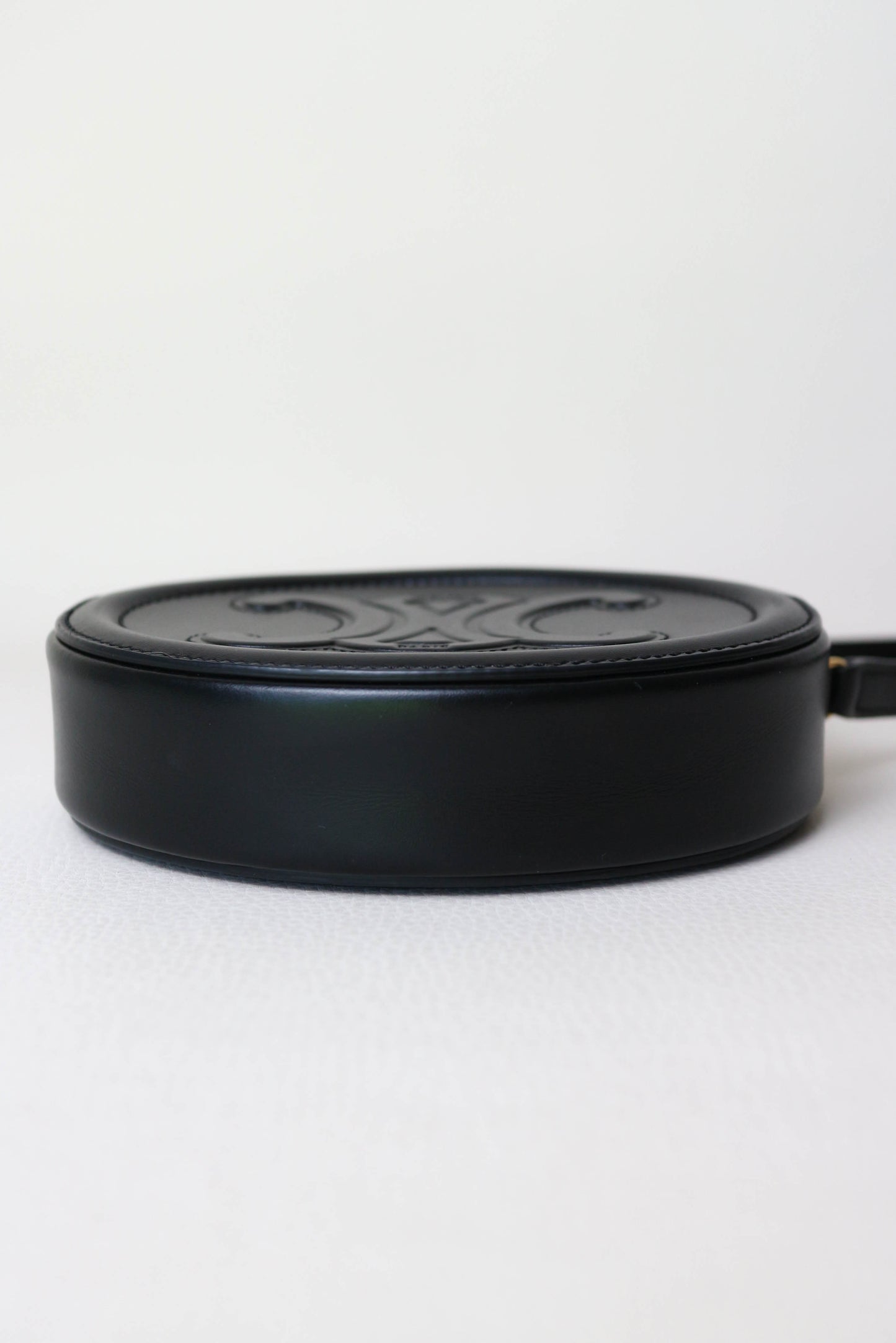 CELINE Triomphe Oval Crossbody Bag Black