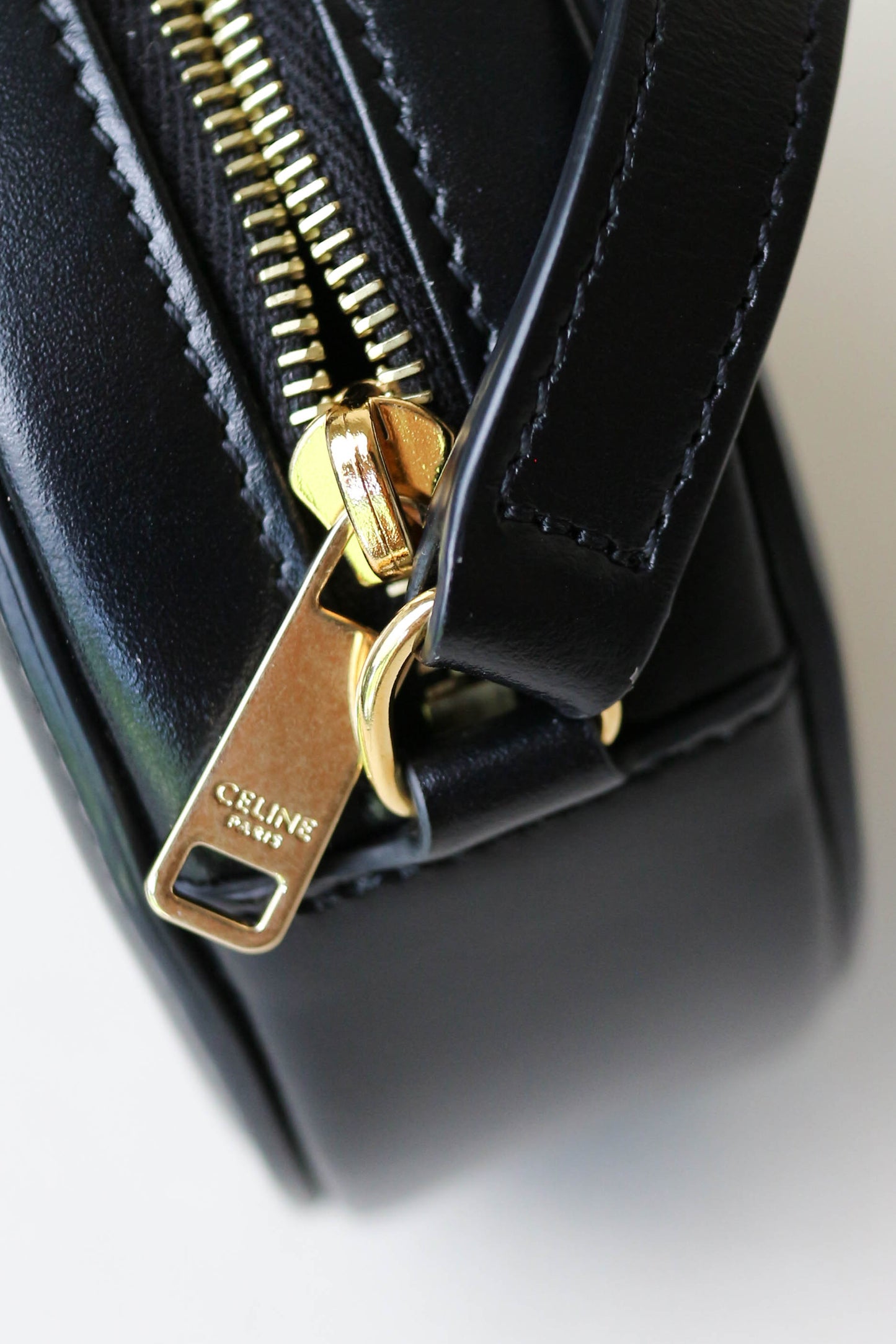 CELINE Triomphe Oval Crossbody Bag Black