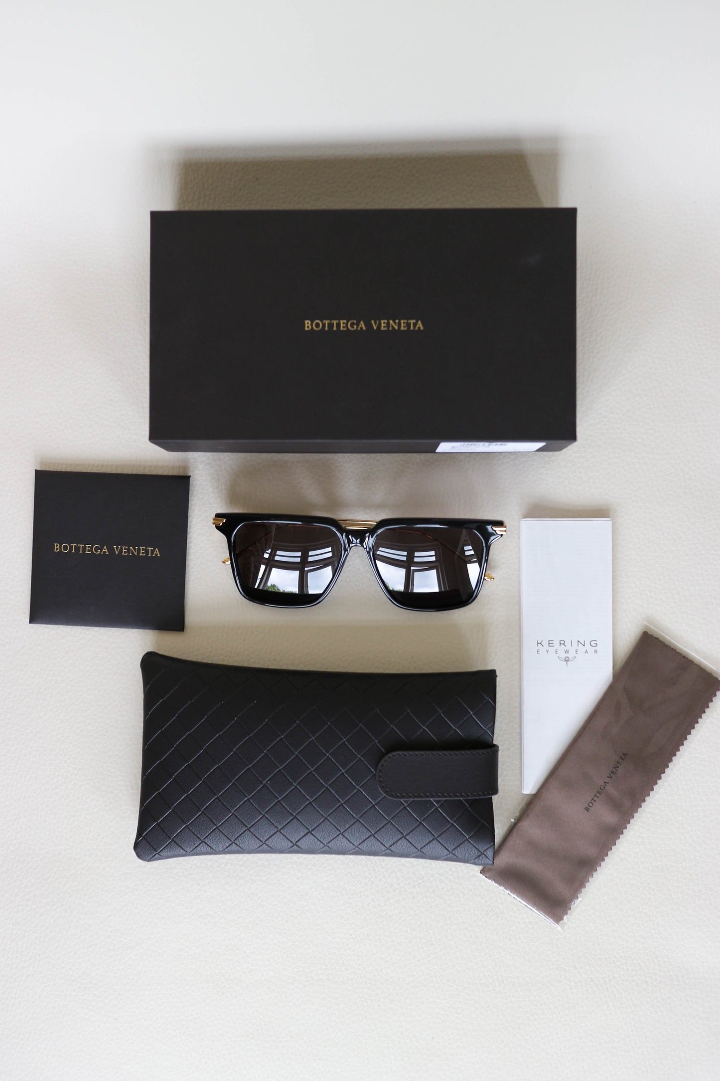 Bottega Veneta Square Sunglasses Black