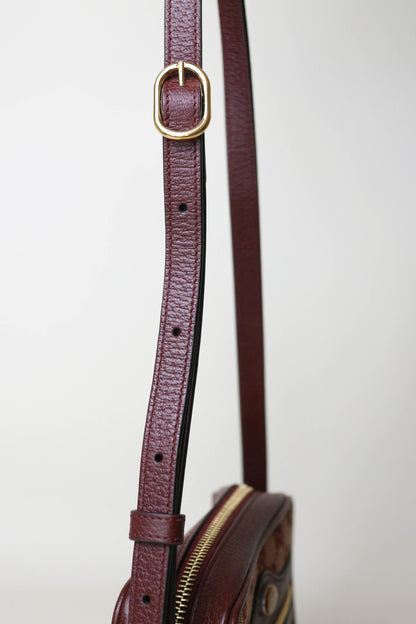 Gucci Ophidia Canvas Mini Bag Burgundy