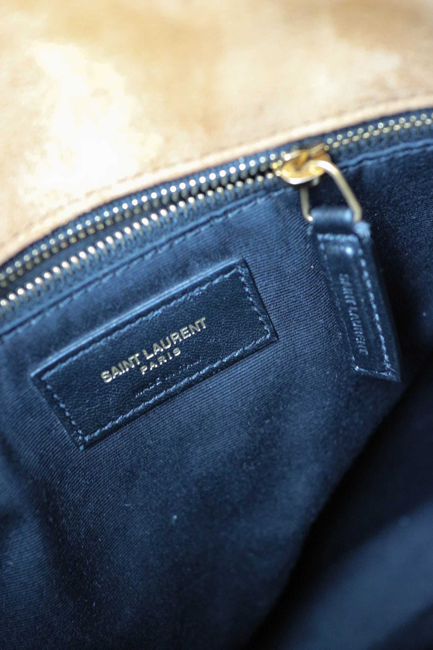 Saint Laurent Loulou Puffer Shoulder Bag Suede Brown