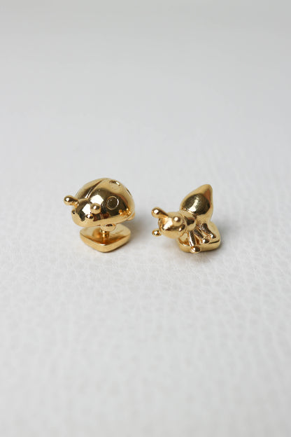 LOEWE Animal Bag Charm Studs Gold