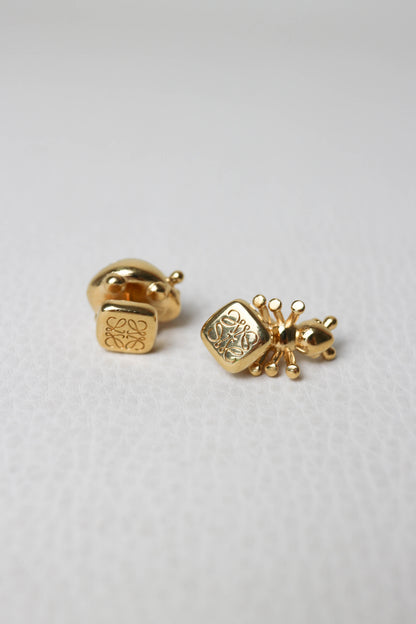 LOEWE Animal Bag Charm Studs Gold