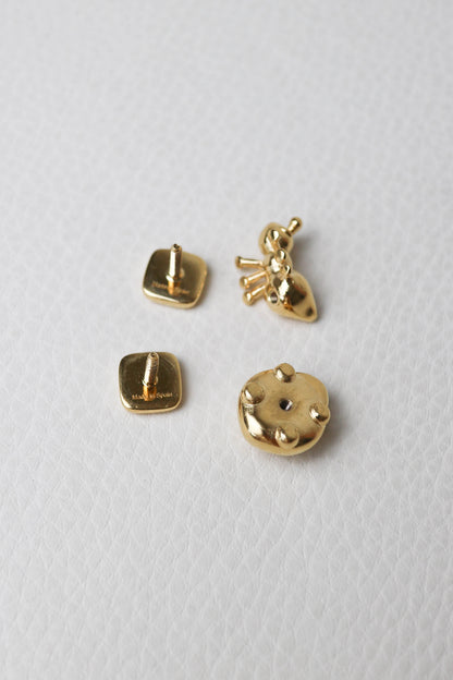 LOEWE Animal Bag Charm Studs Gold