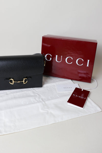 Gucci Horsebit Crossbody Bag Black