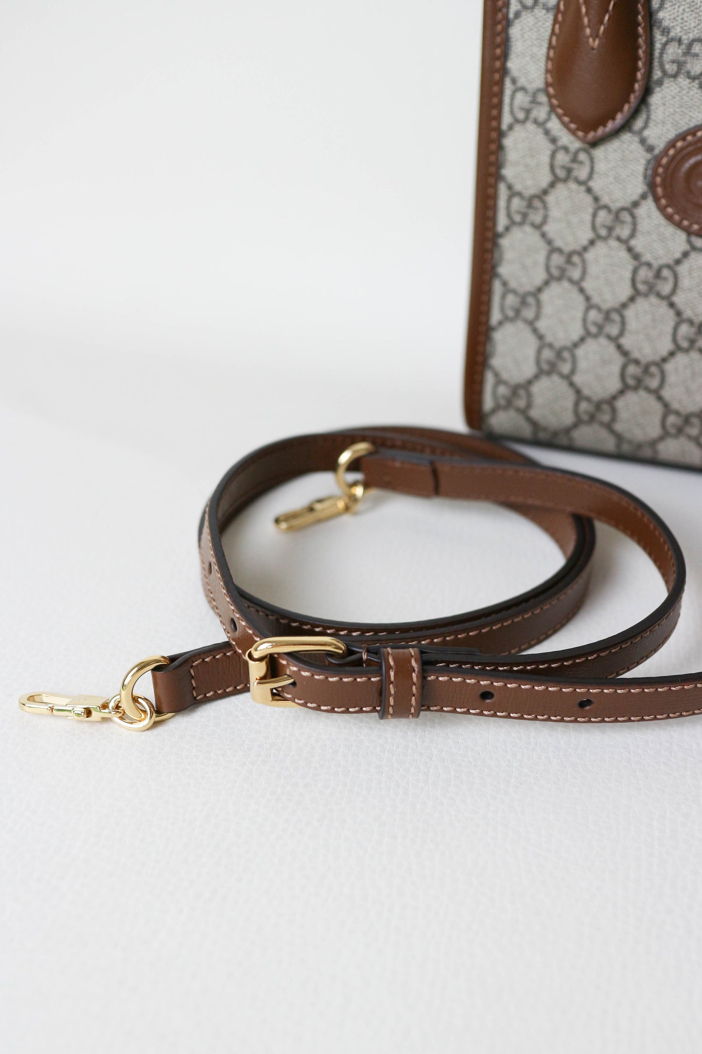 Gucci Monogram Canvas Top Handle Mini Bag
