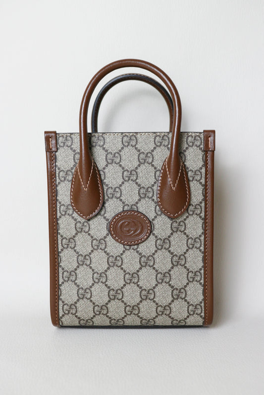 Gucci Monogram Canvas Top Handle Mini Bag