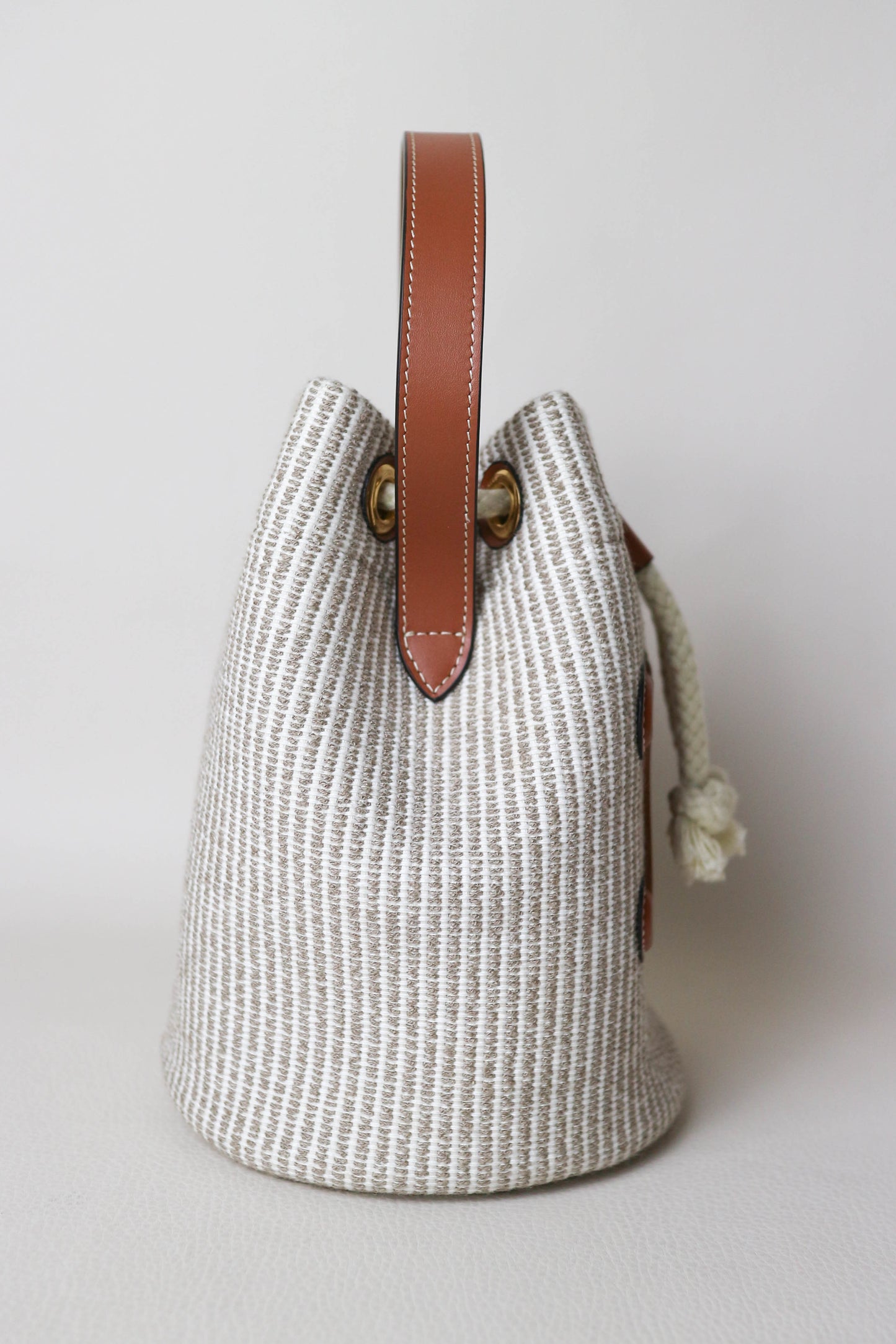 CELINE Canvas Mini Bucket Bag Beige