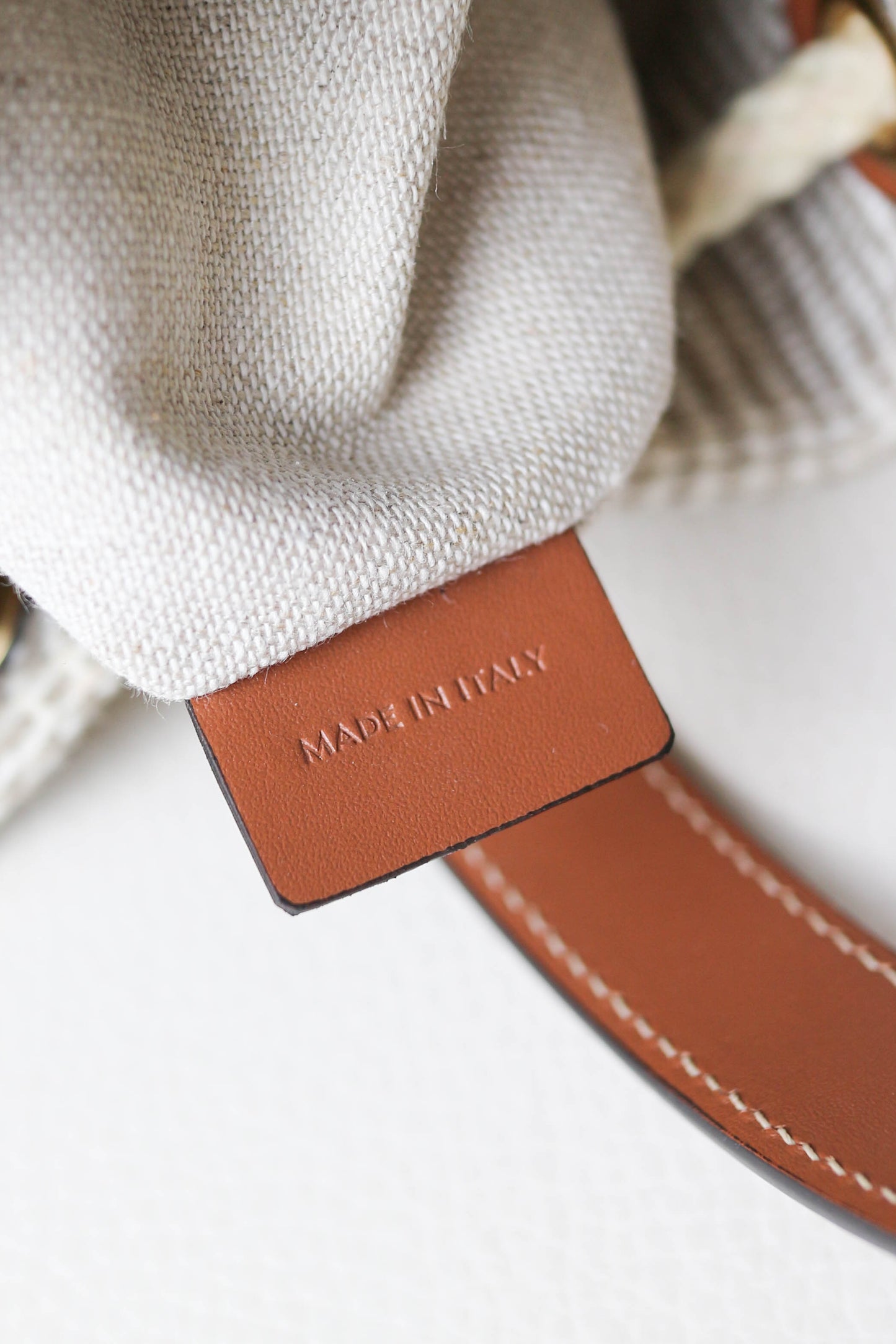 CELINE Canvas Mini Bucket Bag Beige