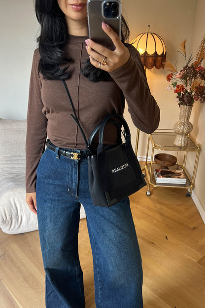 Balenciaga Logo Mini Cabas Tote Bag Black