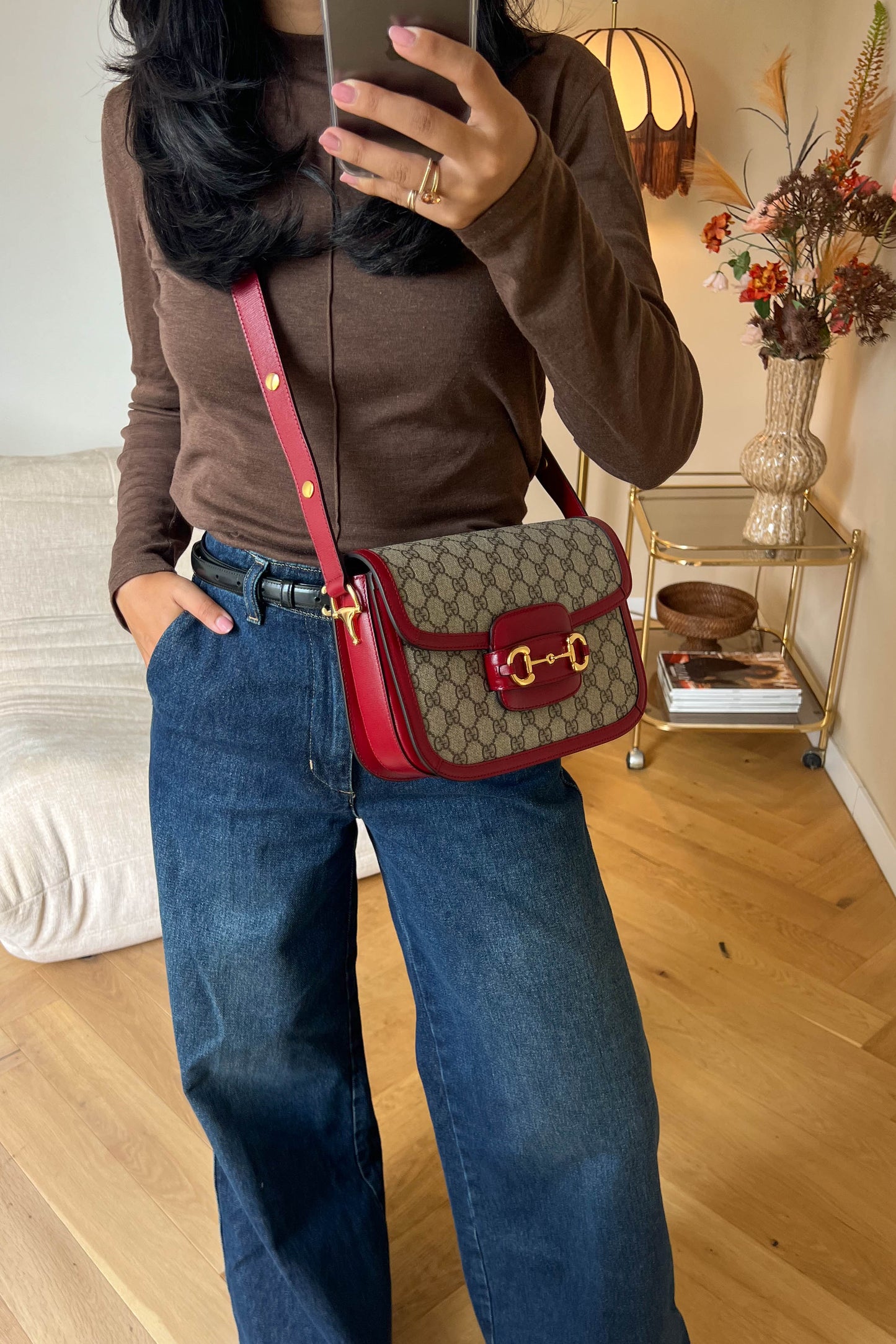 Gucci Horsebit 1955 Shoulder Bag Medium Red