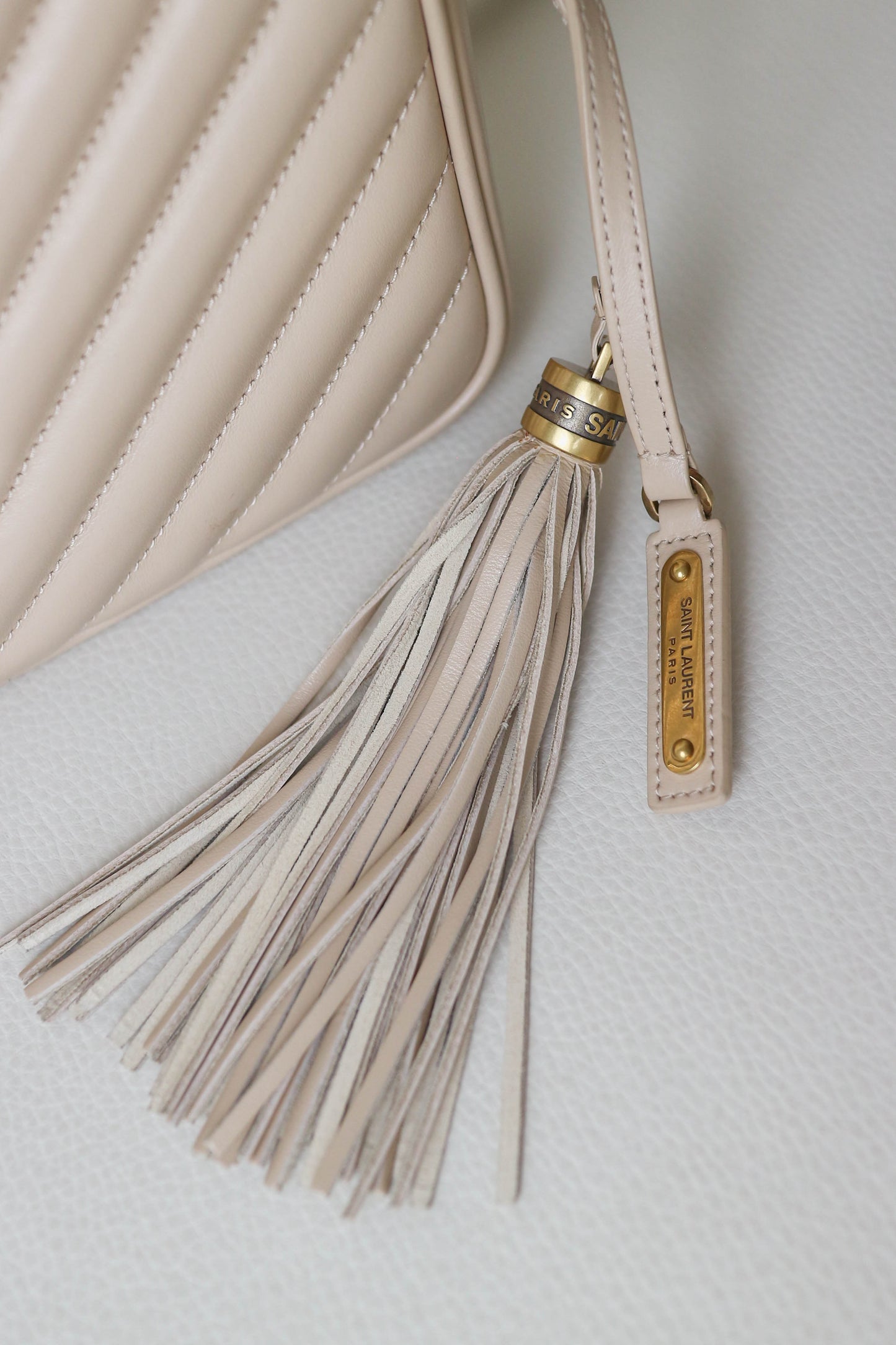 Saint Laurent Loulou Camera Bag Beige