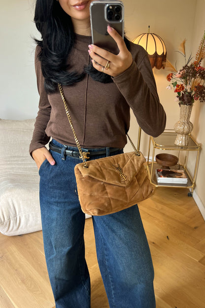 Saint Laurent Loulou Puffer Shoulder Bag Small Suede