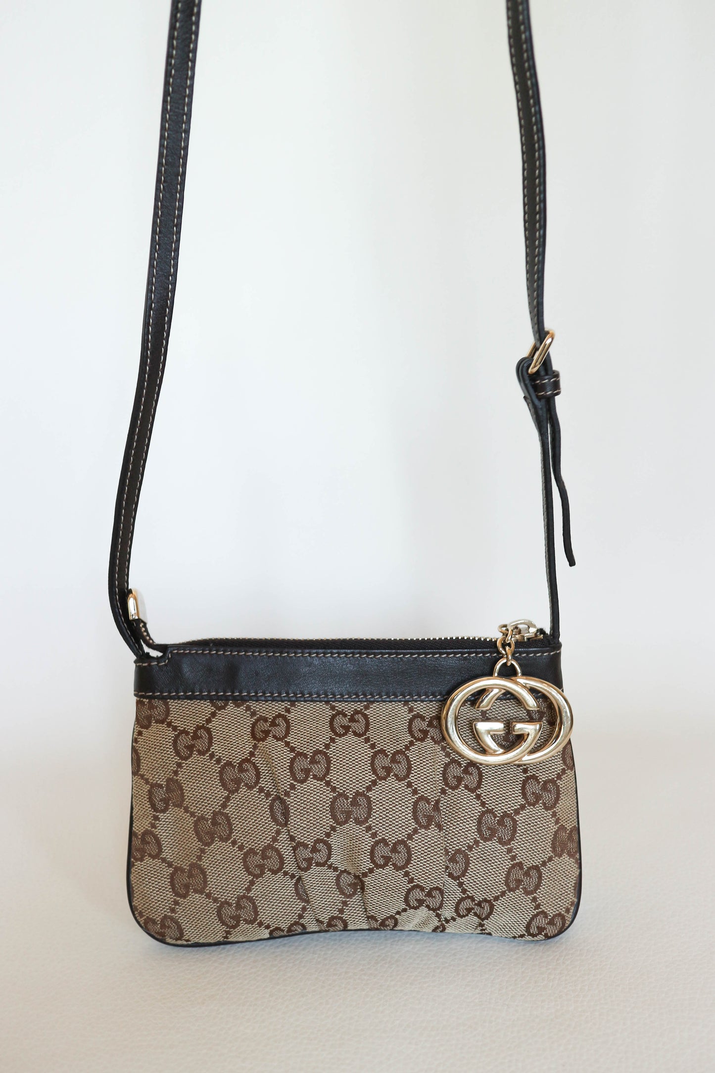 Gucci Vintage Crossbody Monogram Canvas Mini Bag