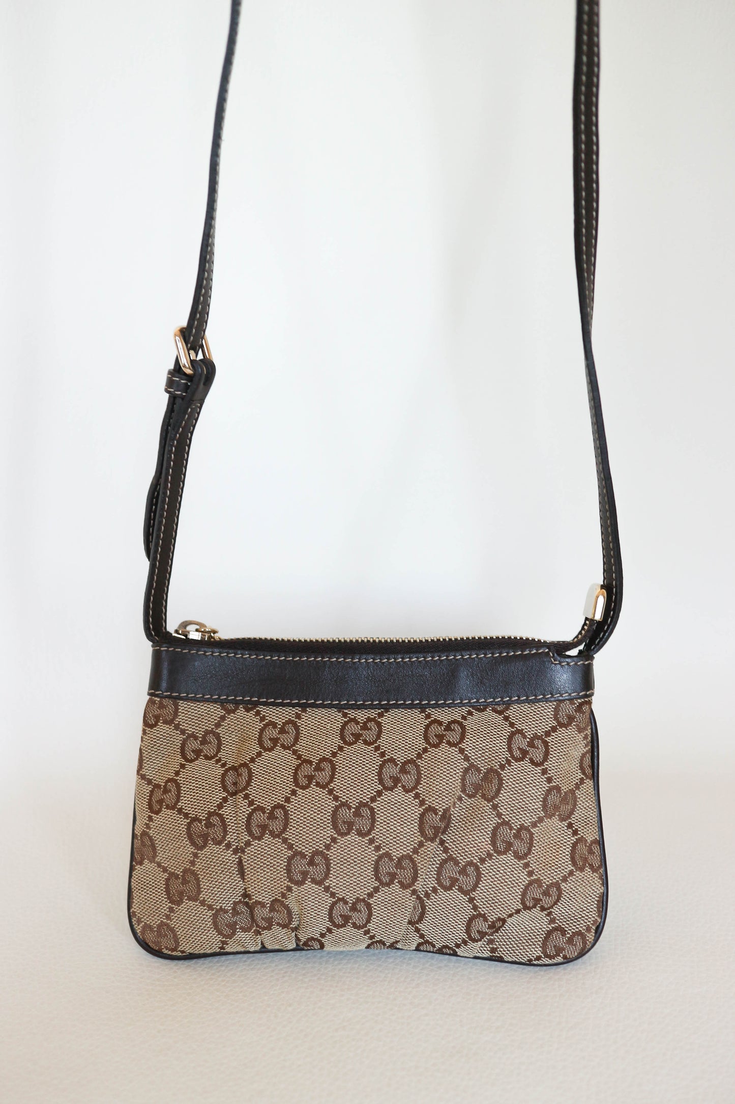 Gucci Vintage Crossbody Monogram Canvas Mini Bag