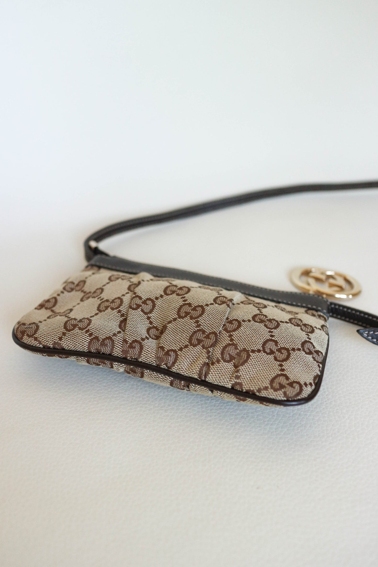 Gucci Vintage Crossbody Monogram Canvas Mini Bag