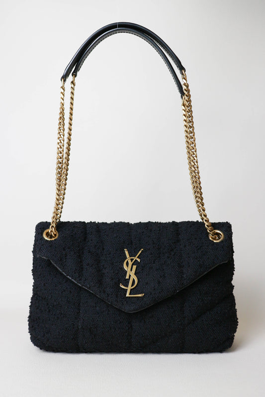 Saint Laurent Loulou Puffer Boucle Small Bag Black
