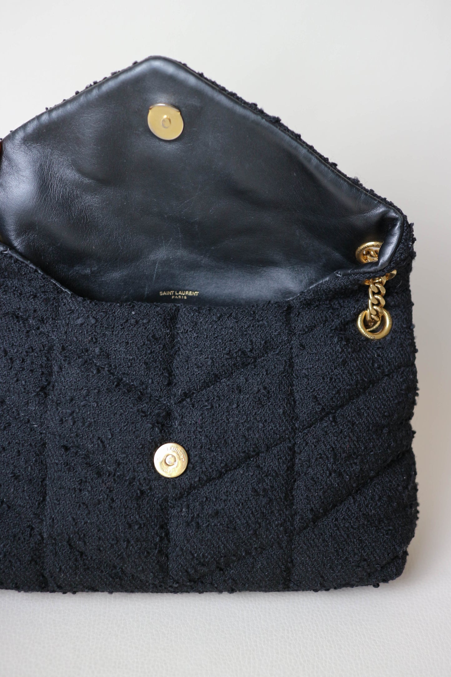 Saint Laurent Loulou Puffer Boucle Small Bag Black