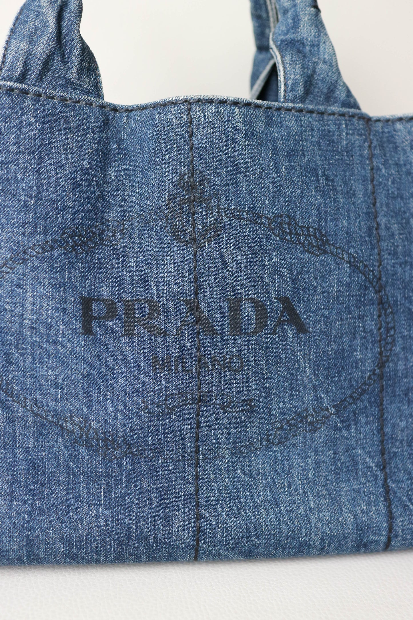 Prada Vintage Canapa Denim Tote Bag