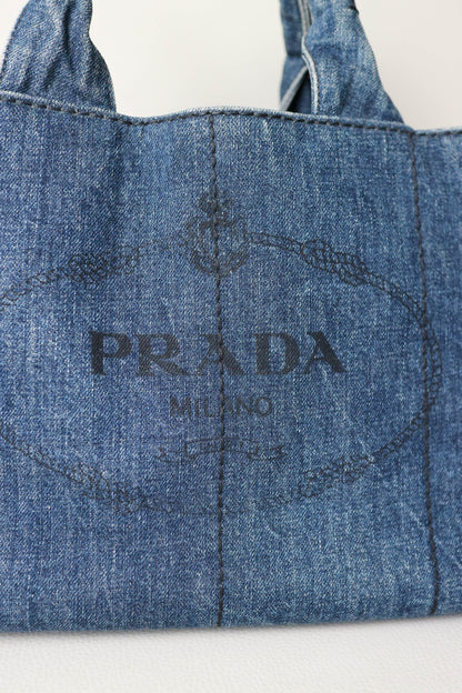 Prada Vintage Canapa Denim Tote Bag