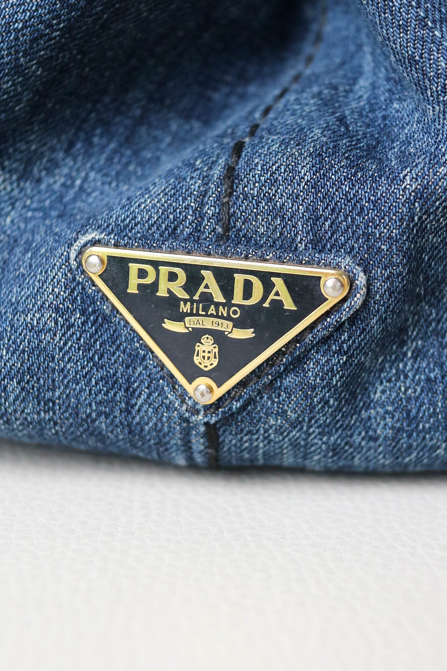 Prada Vintage Canapa Denim Tote Bag